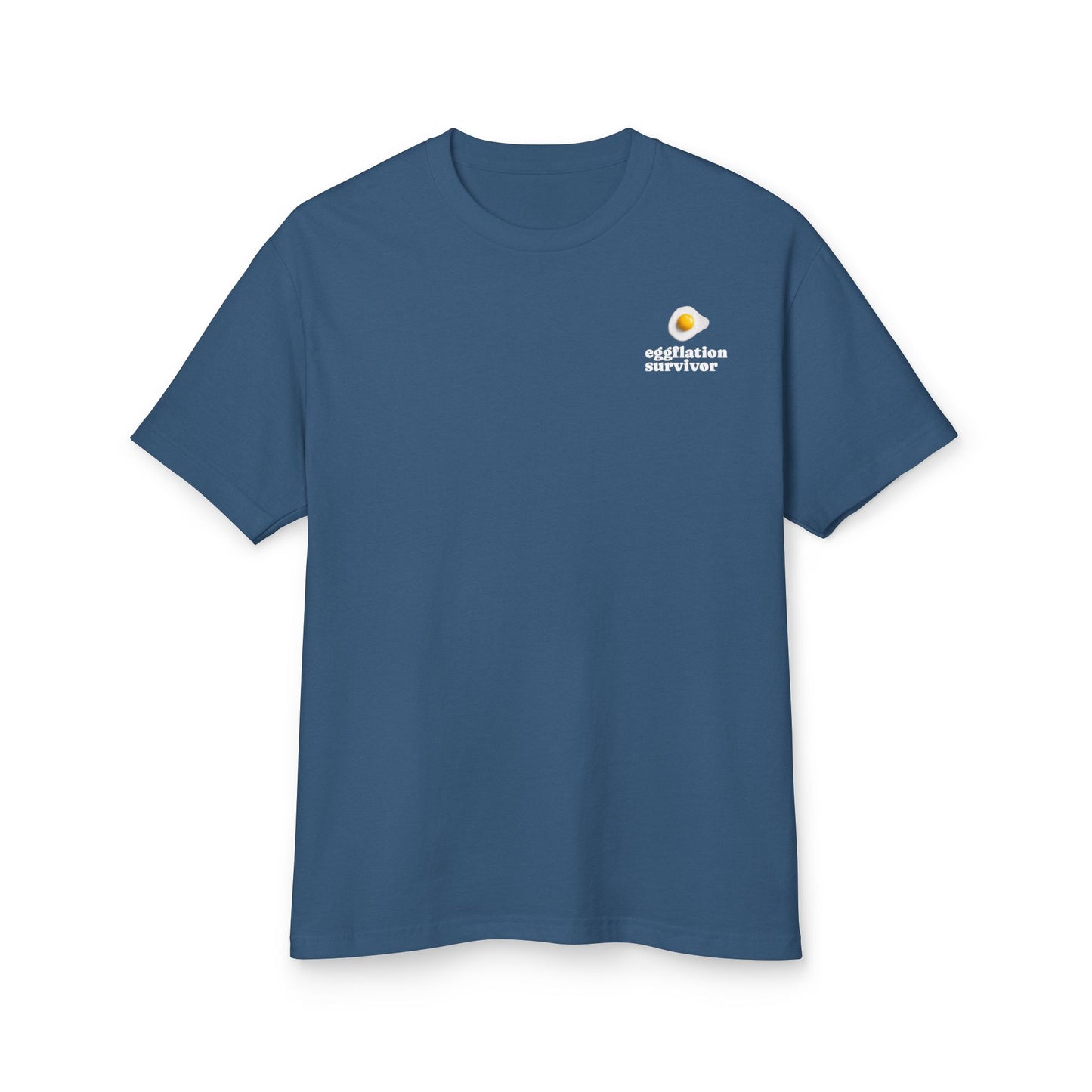 Eggplation Survivor Tee – "Never Forget" Graphic Cotton T‑Shirt