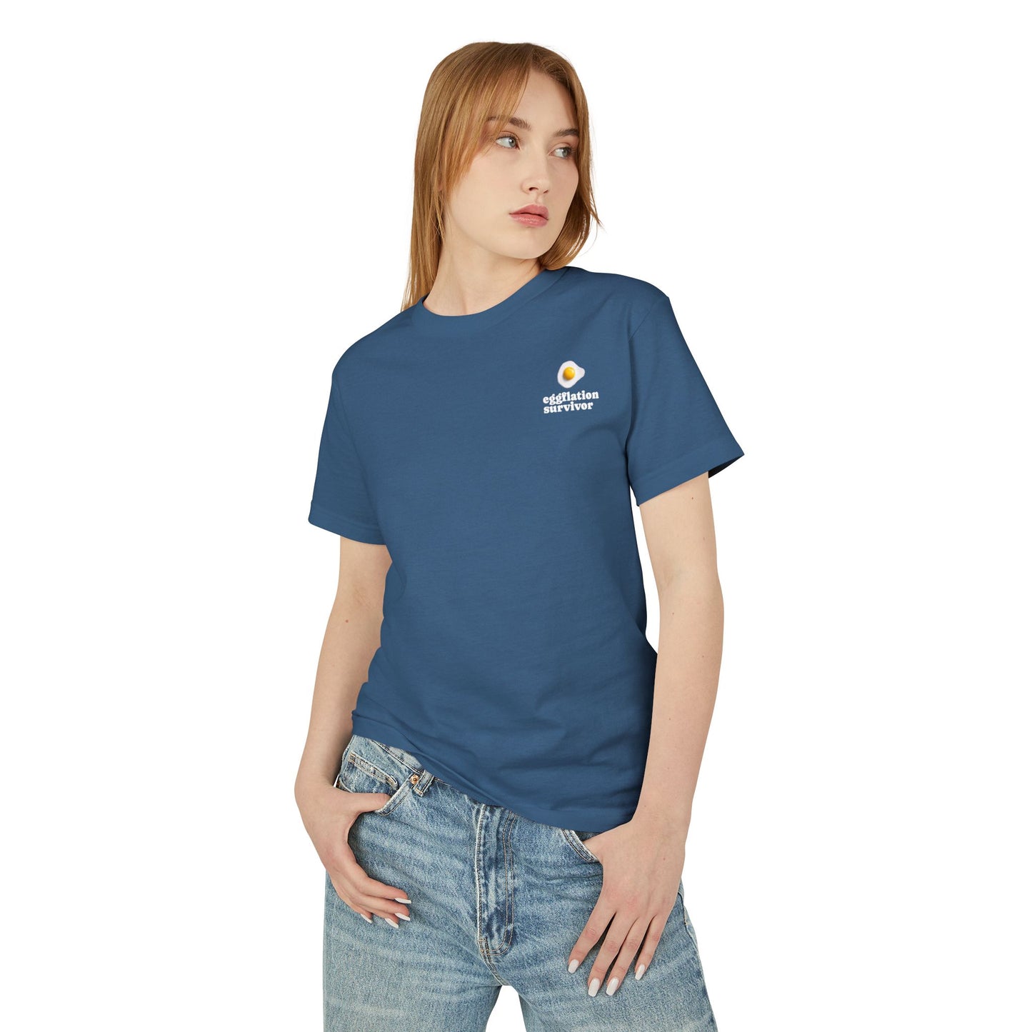 Eggplation Survivor Tee – "Never Forget" Graphic Cotton T‑Shirt