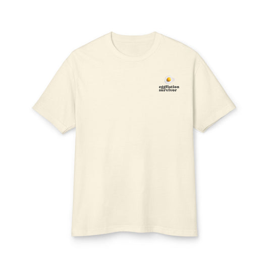 Eggplation Survivor Tee – "Never Forget" Graphic Cotton T‑Shirt