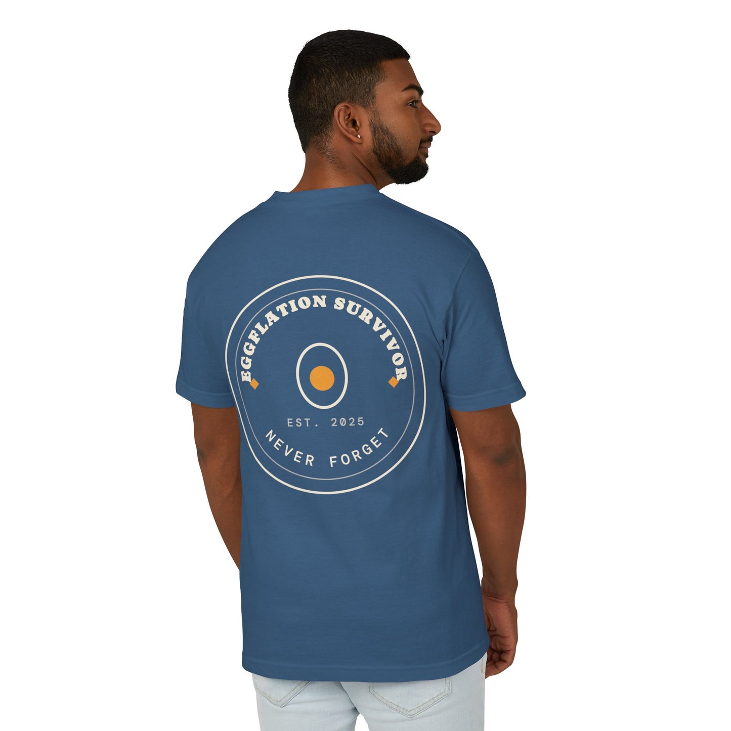 Eggplation Survivor Tee – "Never Forget" Graphic Cotton T‑Shirt