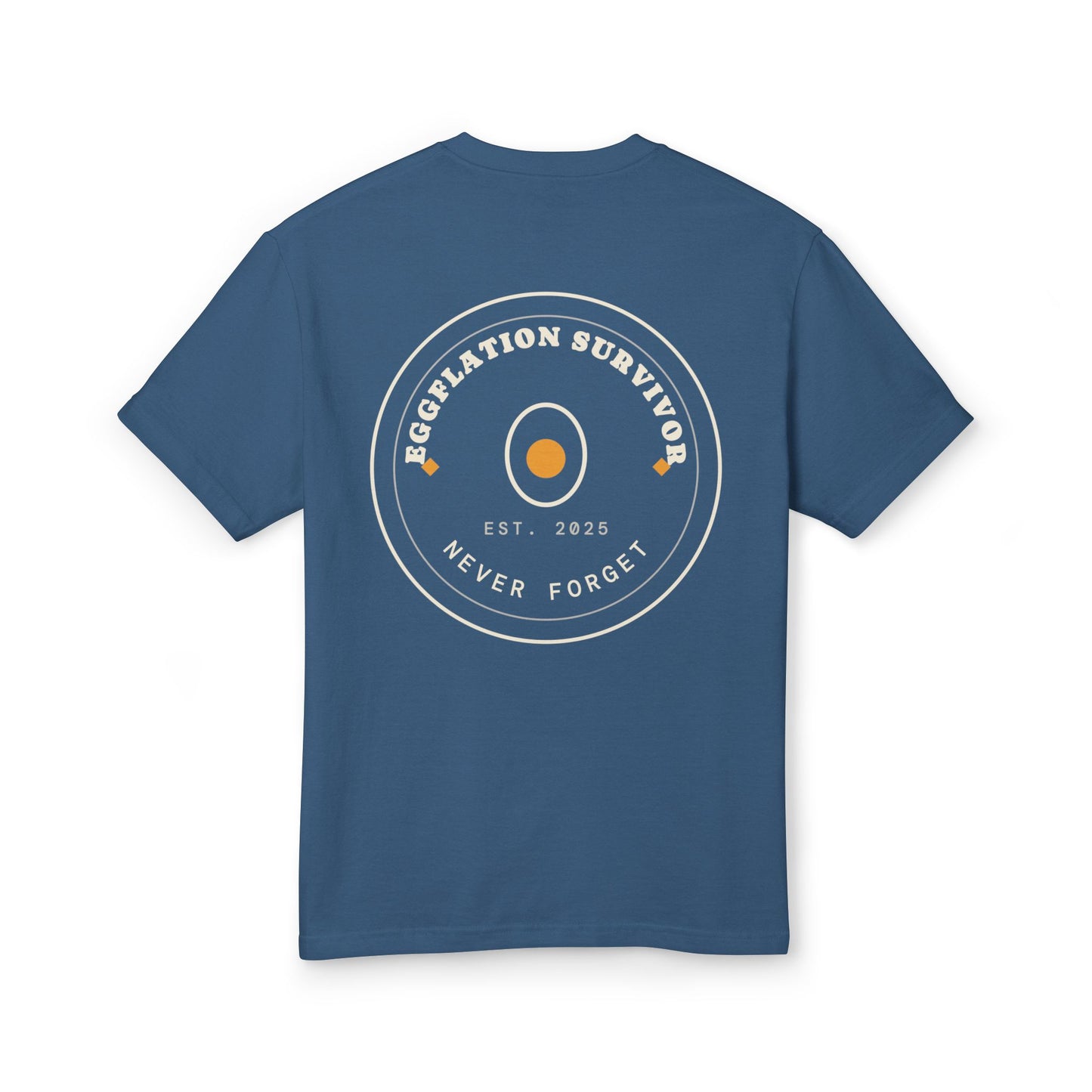 Eggplation Survivor Tee – "Never Forget" Graphic Cotton T‑Shirt