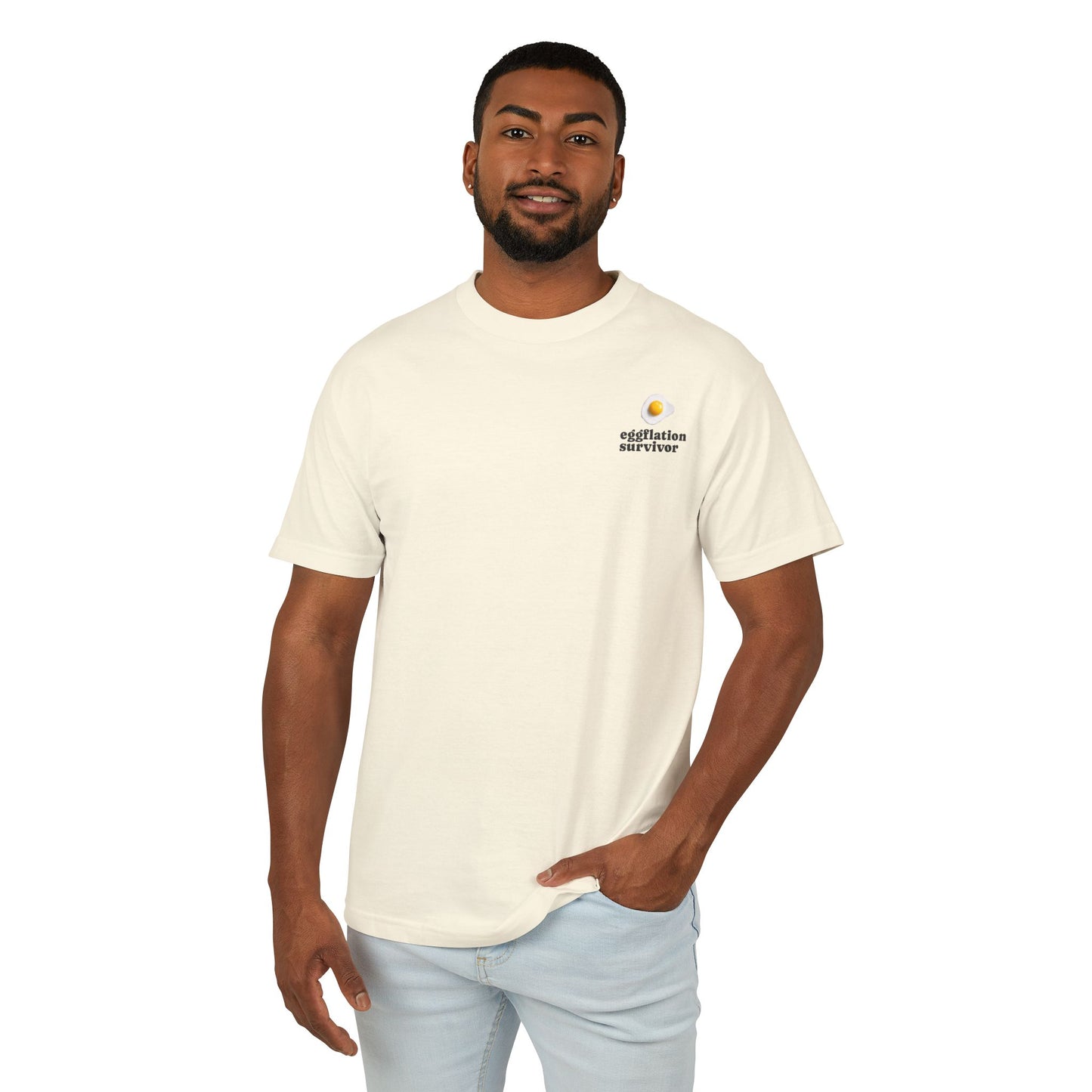 Eggplation Survivor Tee – "Never Forget" Graphic Cotton T‑Shirt