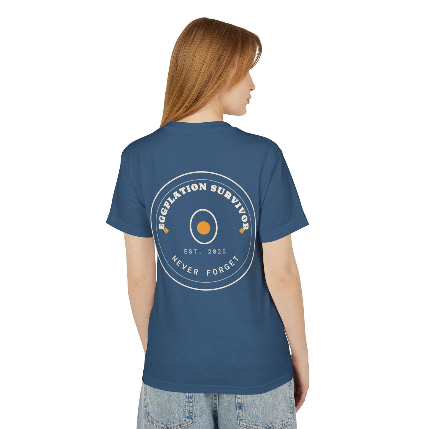 Eggplation Survivor Tee – "Never Forget" Graphic Cotton T‑Shirt